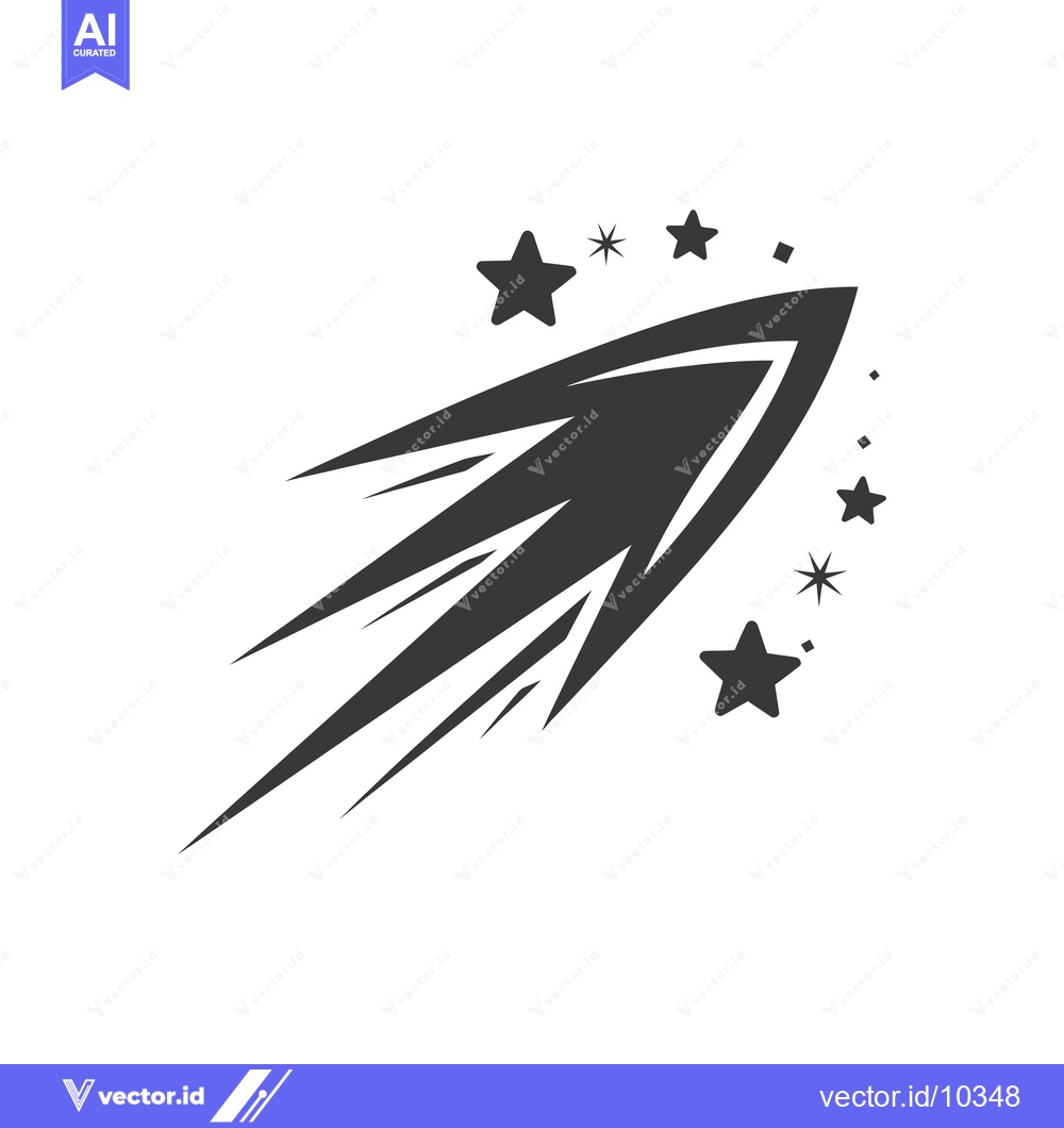 Premium Vector dari A Black and White Illustration of a Shooting Star with Stars Around It