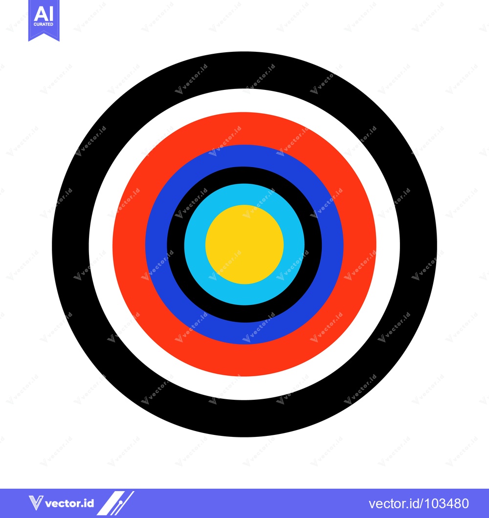 Premium Vector of Vibrant Concentric Circles Target Design with Bold Color Palette
