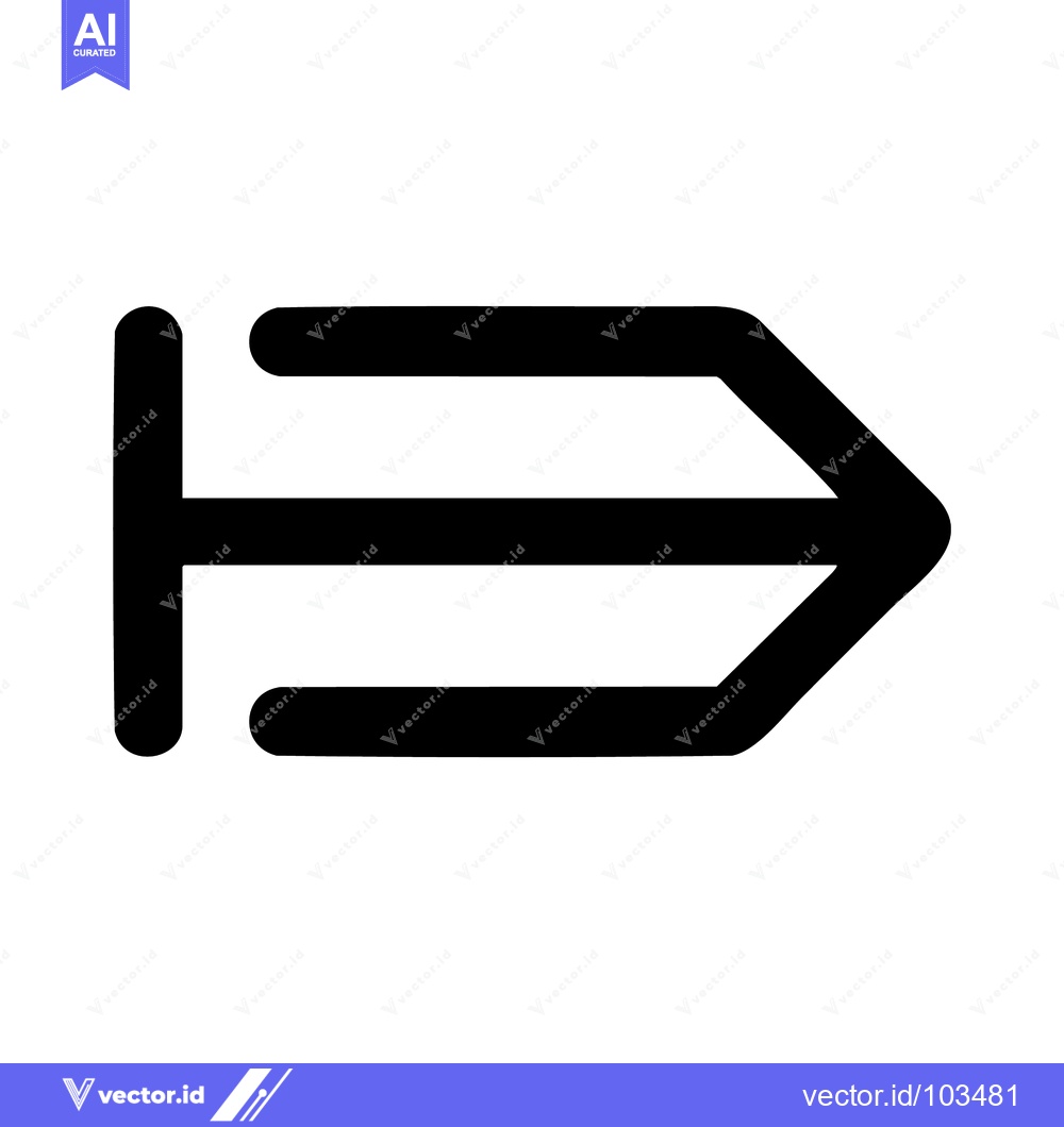 Premium Vector dari Bold tab indent arrow icon with a modern, rounded line art style.