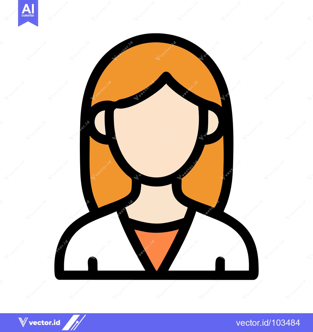 Premium Vector dari Minimalist Faceless Professional Woman Avatar with Orange Hair