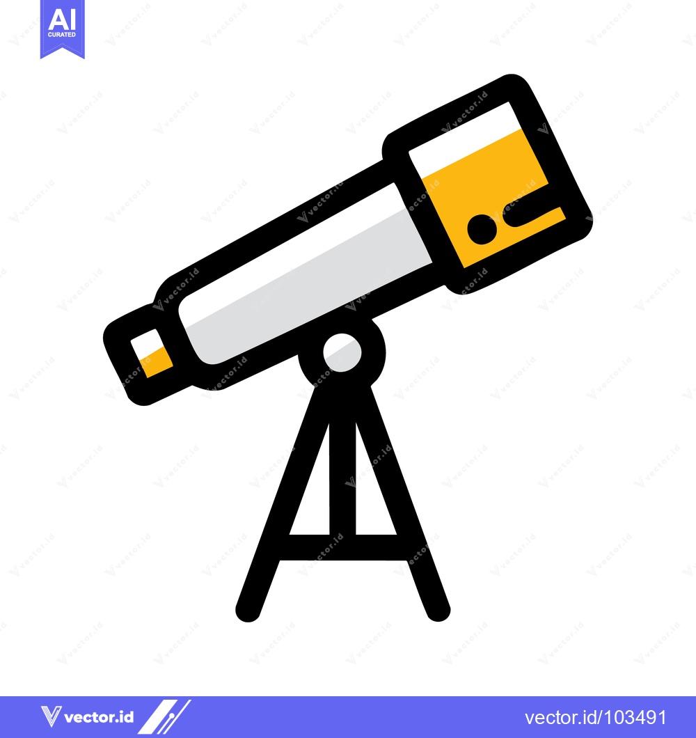 Premium Vector dari Bold Outline Telescope Icon on Tripod, a Modern Graphic for Astronomy