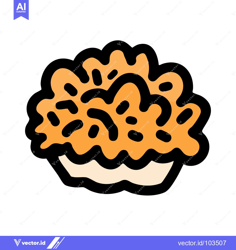 Premium Vector dari Stylized Cartoon Pie: Orange Filling, Black Outline, Isolated on White