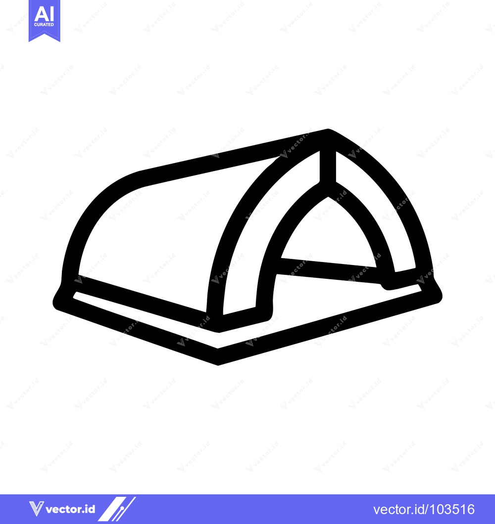 Premium Vector dari Simple Black and White Tent Icon: Camping, Adventure, Outdoors, Shelte