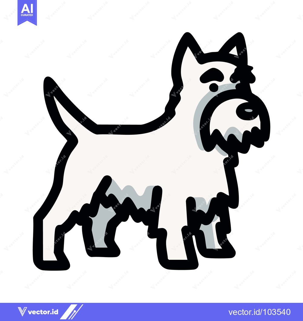 Premium Vector dari Simple Line Art Illustration of a Scottish Terrier