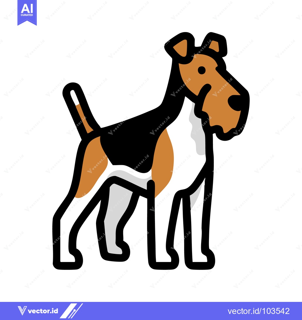 Premium Vector dari Alert Wire Fox Terrier in a Bold, Graphic Illustration Style