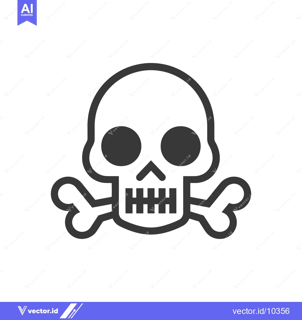 Premium Vector of A Black and White Illustration of a Skull and Crossbones