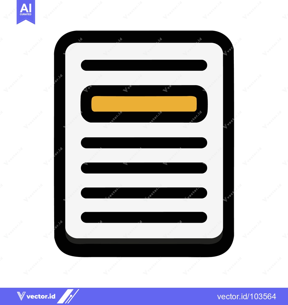 Premium Vector dari Stylized Document Icon with Rounded Edges and Golden Highlight, Isolat