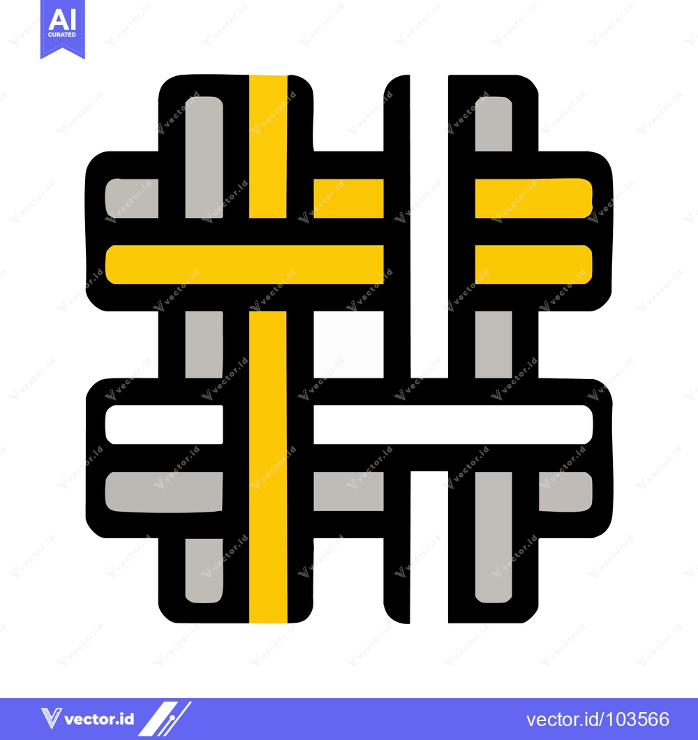 Premium Vector dari Bold Graphic of Interlaced Fabric Weave with Yellow Accent