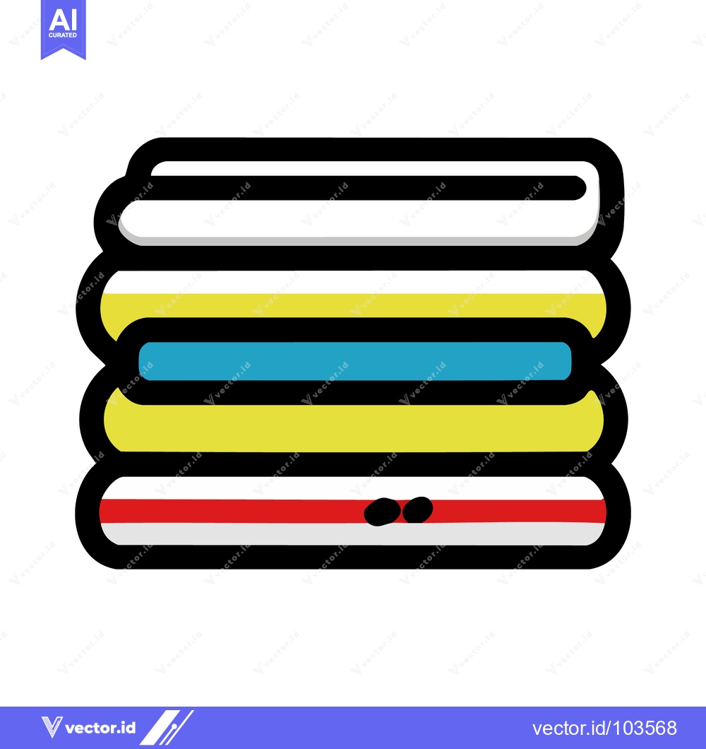 Premium Vector of Vibrant Stack of Folded Laundry, Modern Graphic Icon with Bold Outline