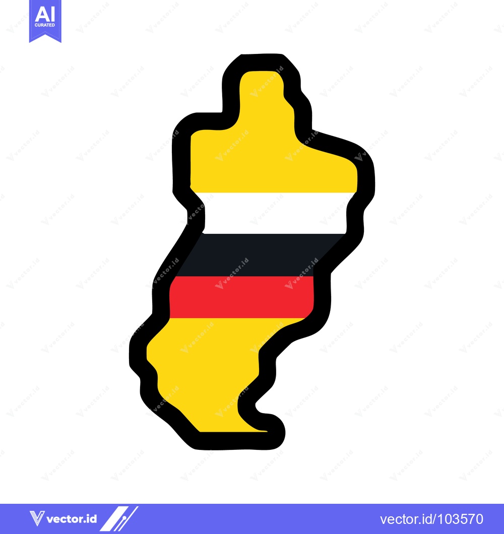 Premium Vector dari Stylized German Flag Map Outline, Bold Colors, Simple Design