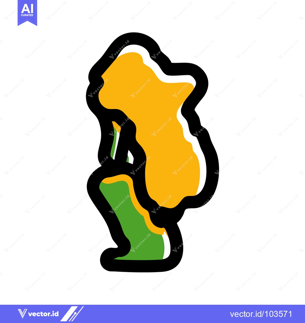 Premium Vector of Bold Hand-Drawn Style Map of Guyana Vector Graphic