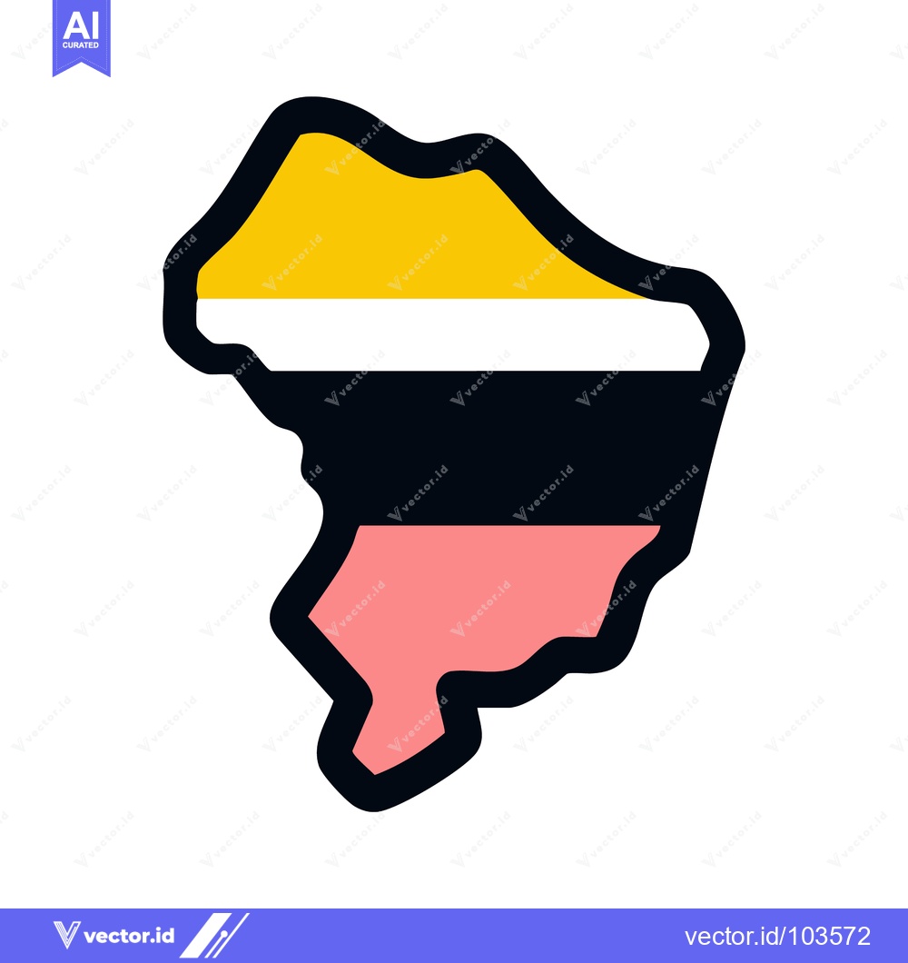 Premium Vector of Abstract Geometric Shape with Color Blocks and Black Outline on White.
