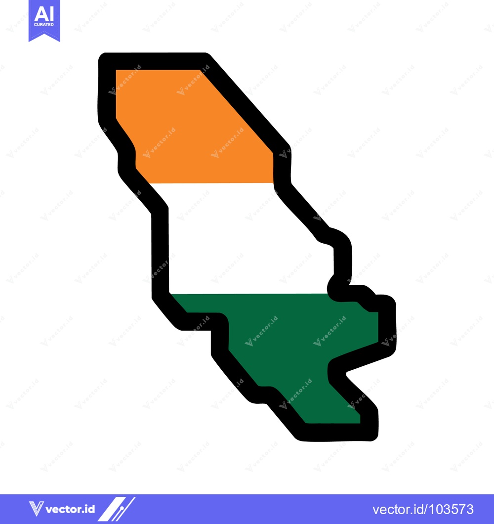 Premium Vector dari Stylized Map with Bold Outline and National Flag Colors