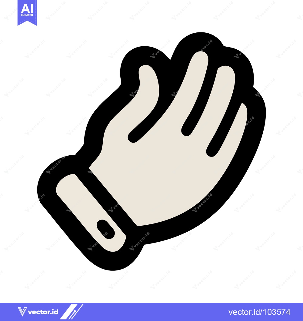 Premium Vector dari Stylized Hand Gesture Icon: Beige Palm, Black Outline, Isolated on Whi