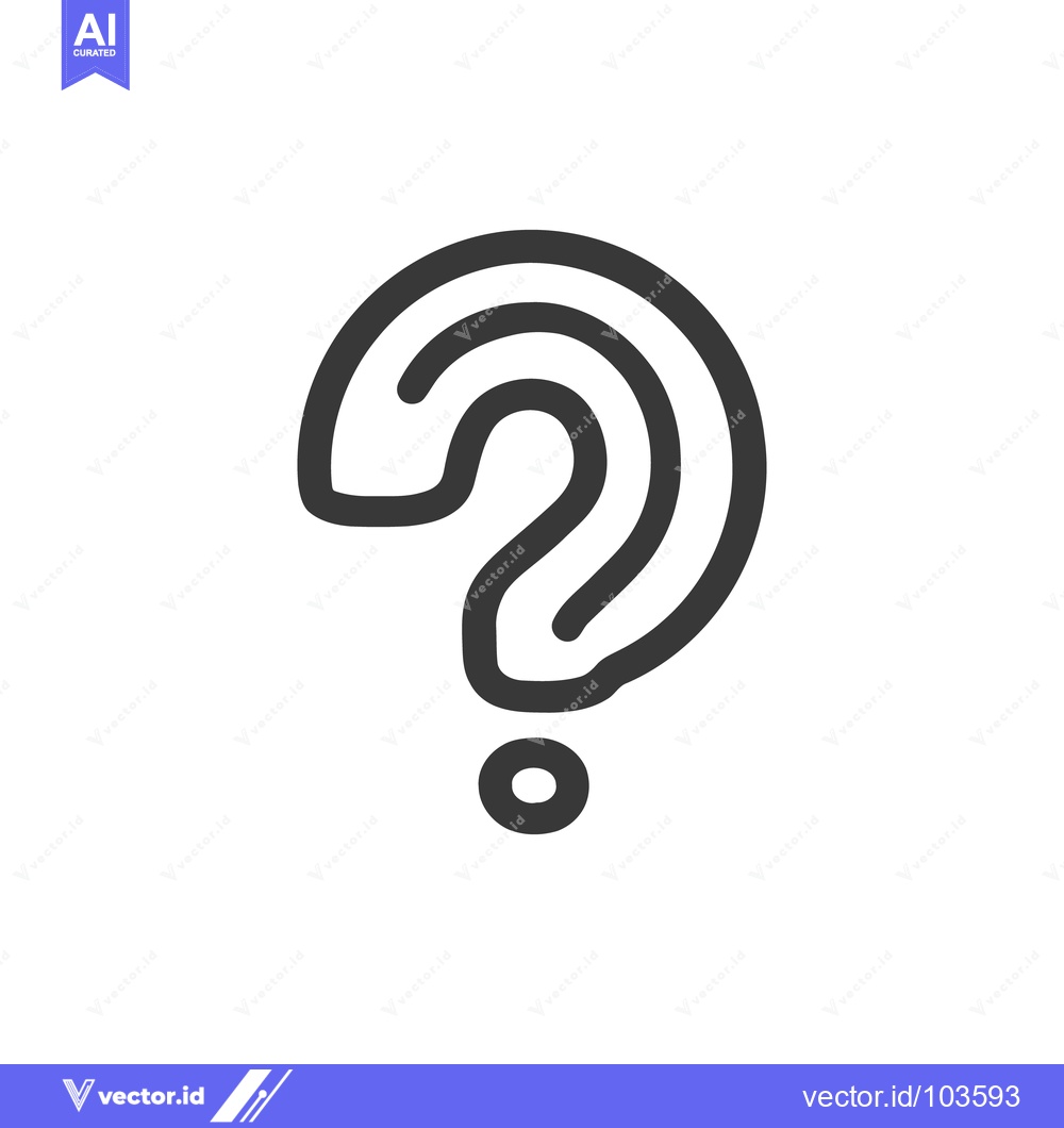 Premium Vector dari Minimalist Question Mark Icon: Bold Outline on White Background