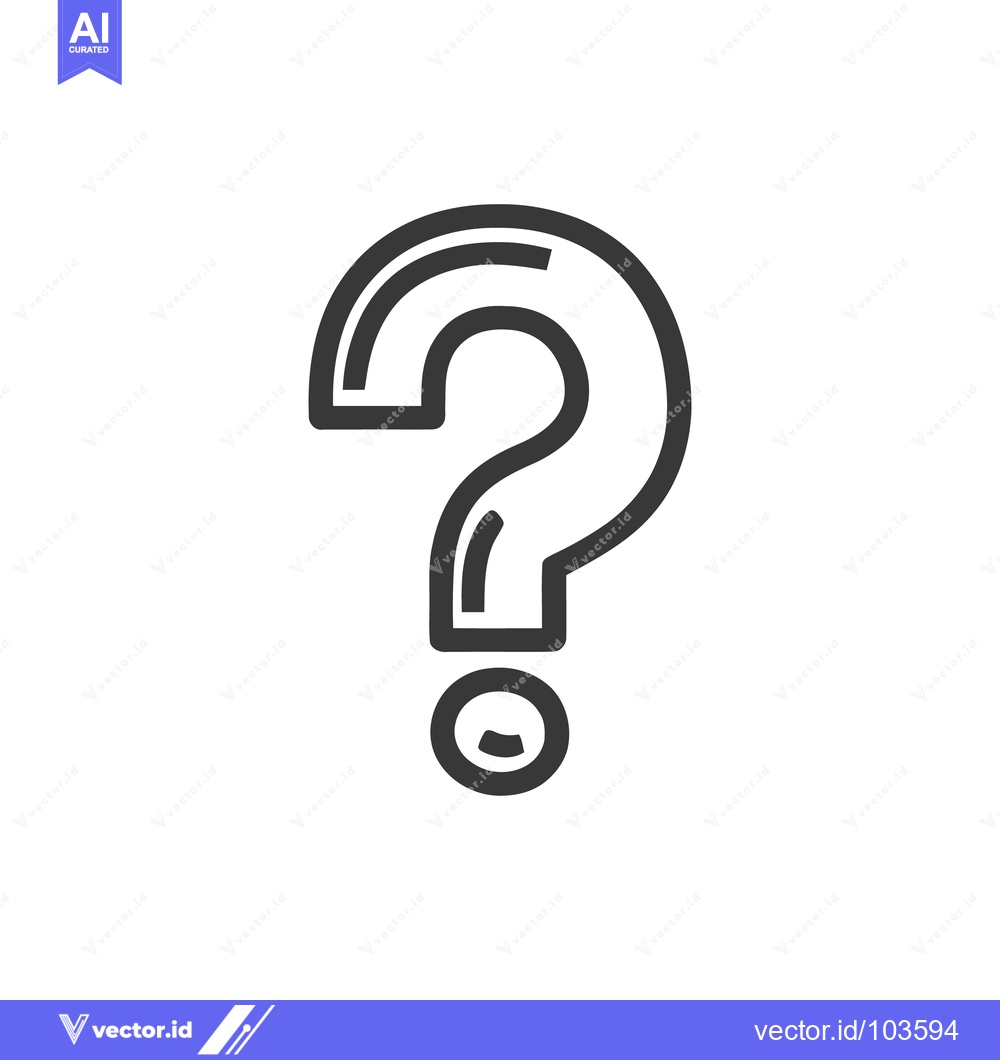 Premium Vector dari Minimalist Question Mark Icon with Bold Outline on White Background