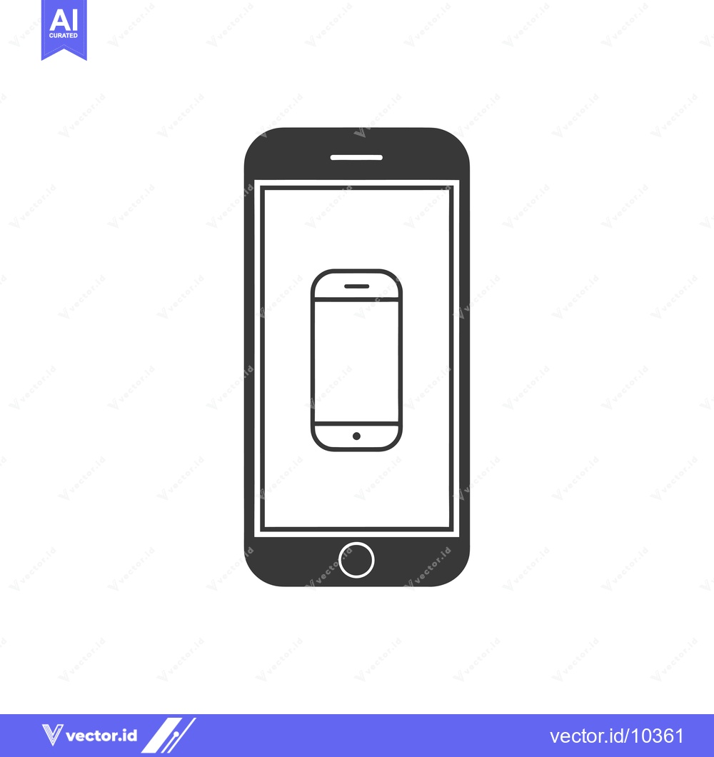 Premium Vector of A Black and White Illustration of a Smartphone with a Smaller Smartpho