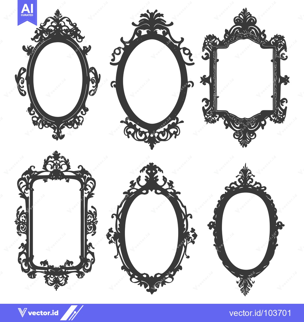 Premium Vector of Six Ornate, Decorative Frames with Detailed Floral Designs