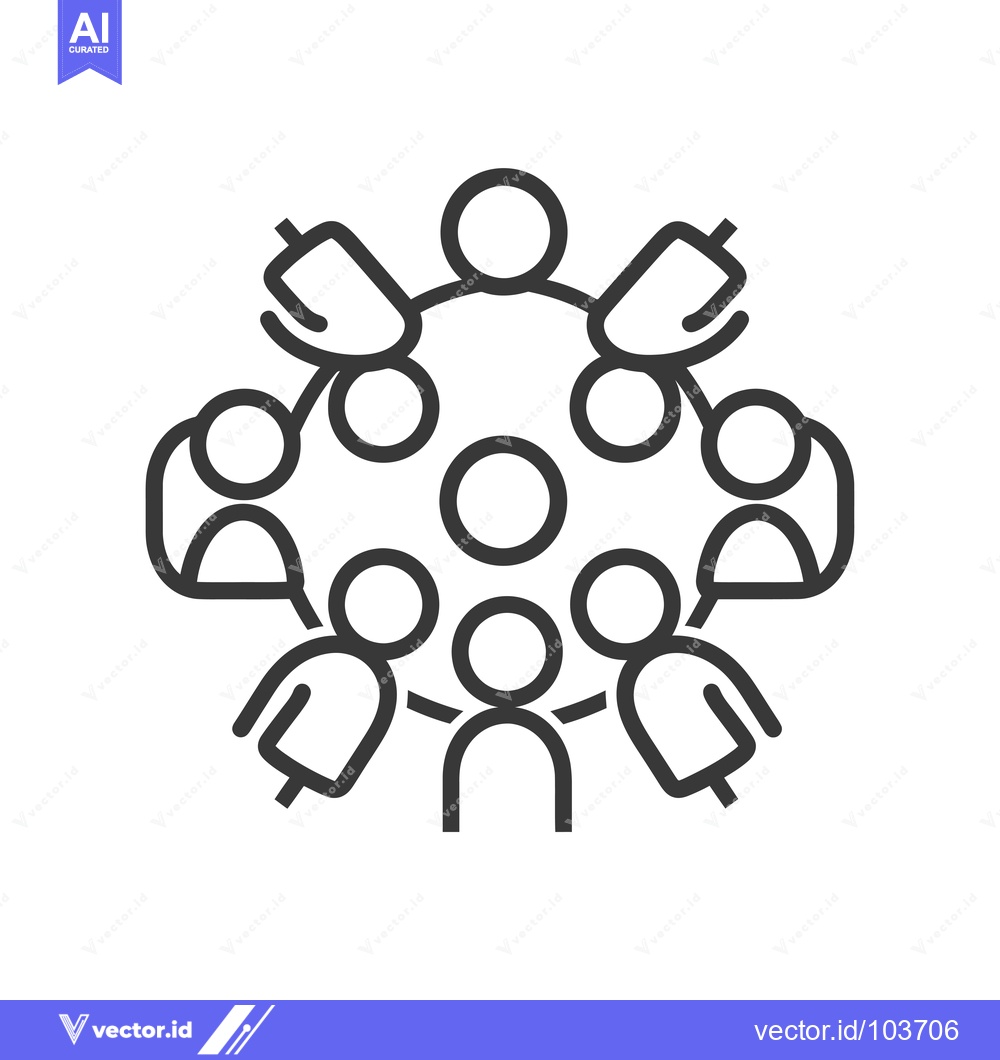 Premium Vector dari Six People in a Circle, Connected by Lines