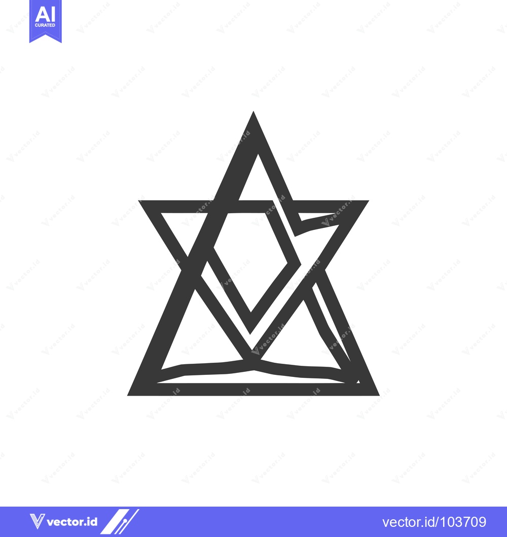 Premium Vector dari Six-pointed star composed of overlapping triangles