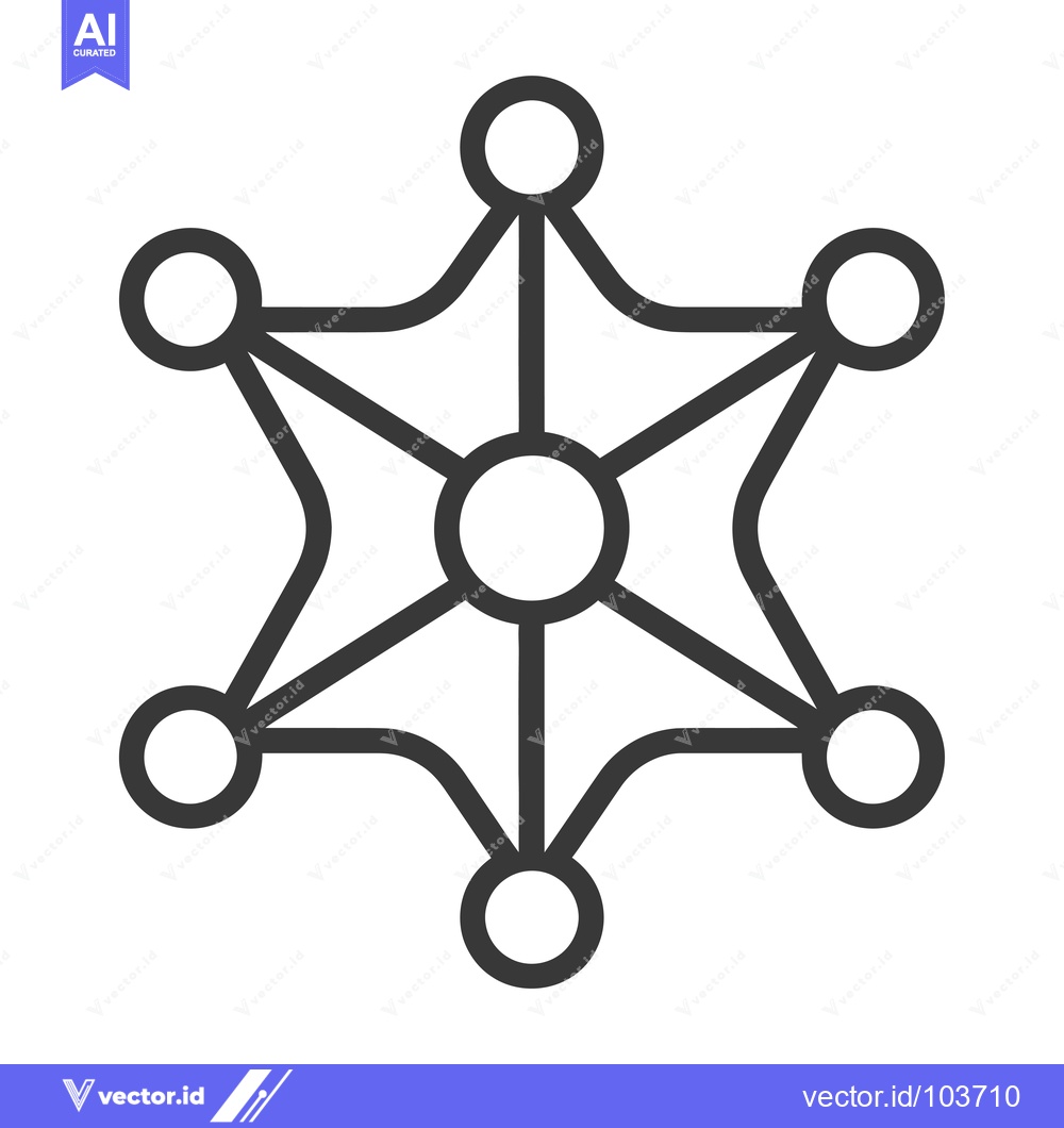 Premium Vector of Six-pointed star with circles at each point and center