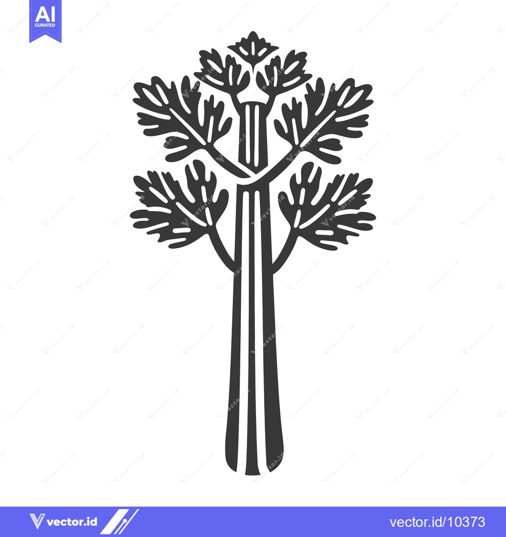 Premium Vector of A black and white illustration of a stalk of celery