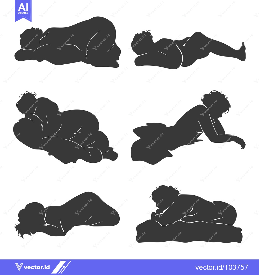 Premium Vector of Six Silhouettes of People Sleeping in Various Positions
