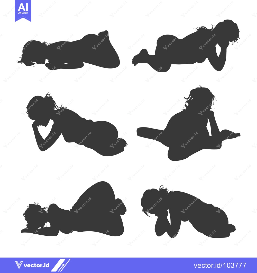 Premium Vector of Six Silhouettes of Women Lying Down in Various Poses