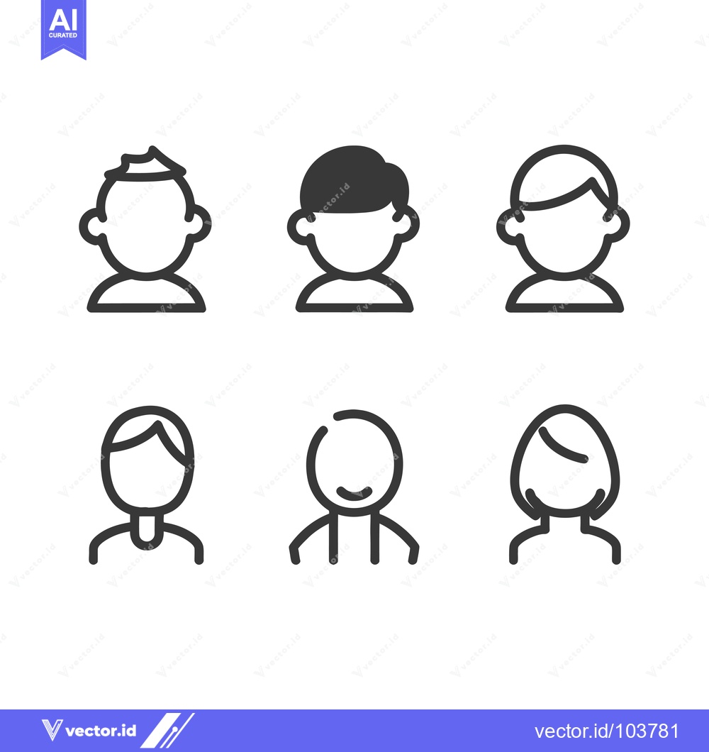 Premium Vector dari Six Simple Line Art Illustrations of People