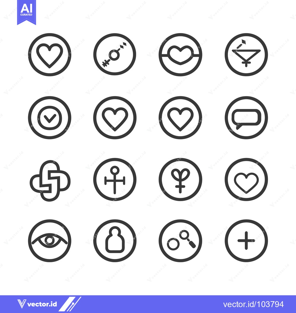 Premium Vector dari Sixteen Black and White Circular Icons with Various Symbols