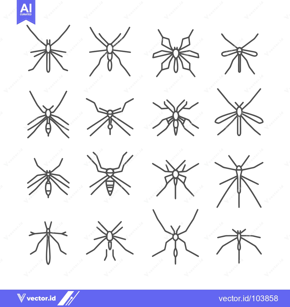 Premium Vector dari Sixteen Different Outline Styles of Mosquito Illustrations