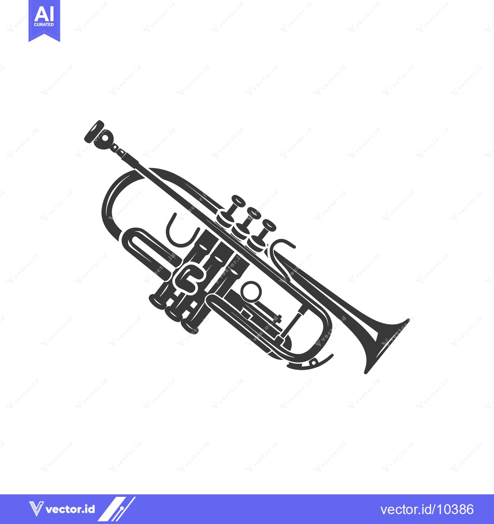 Premium Vector dari A black and white illustration of a trumpet