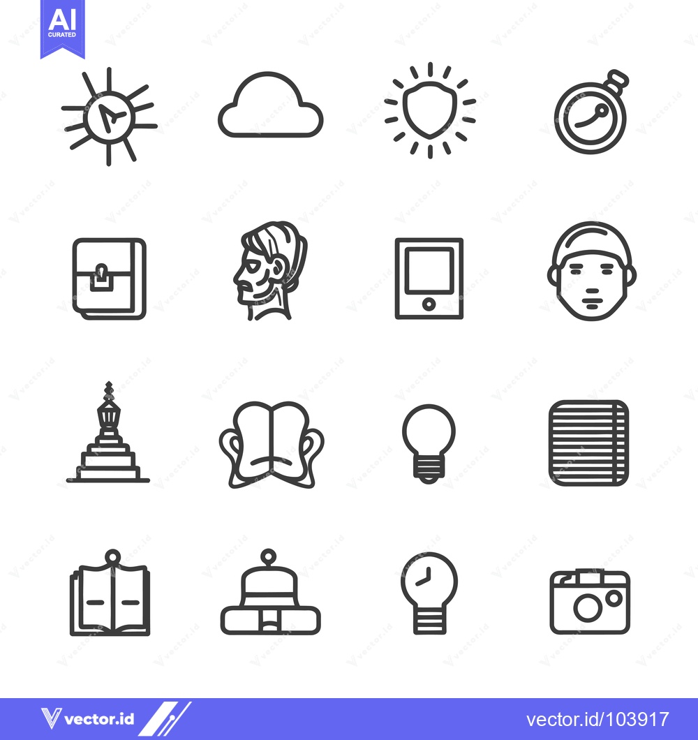 Premium Vector dari Sixteen Outline Icons Depicting Various Concepts
