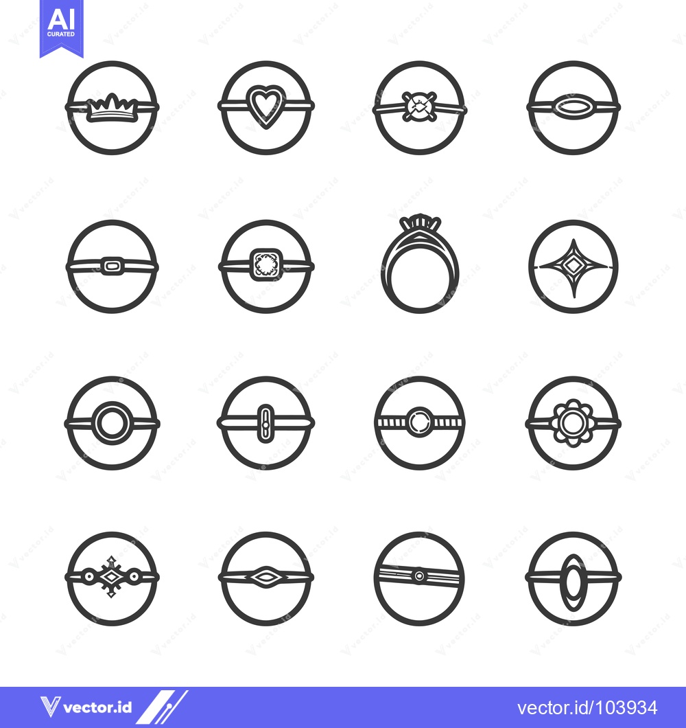 Premium Vector dari Sixteen Ring Designs with Various Gems and Embellishments