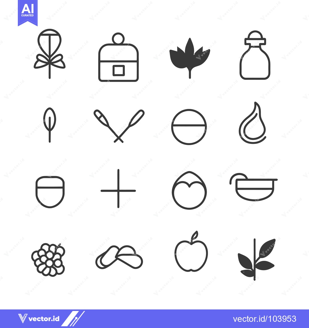 Premium Vector of Sixteen Simple Line Icons of Objects and Symbols