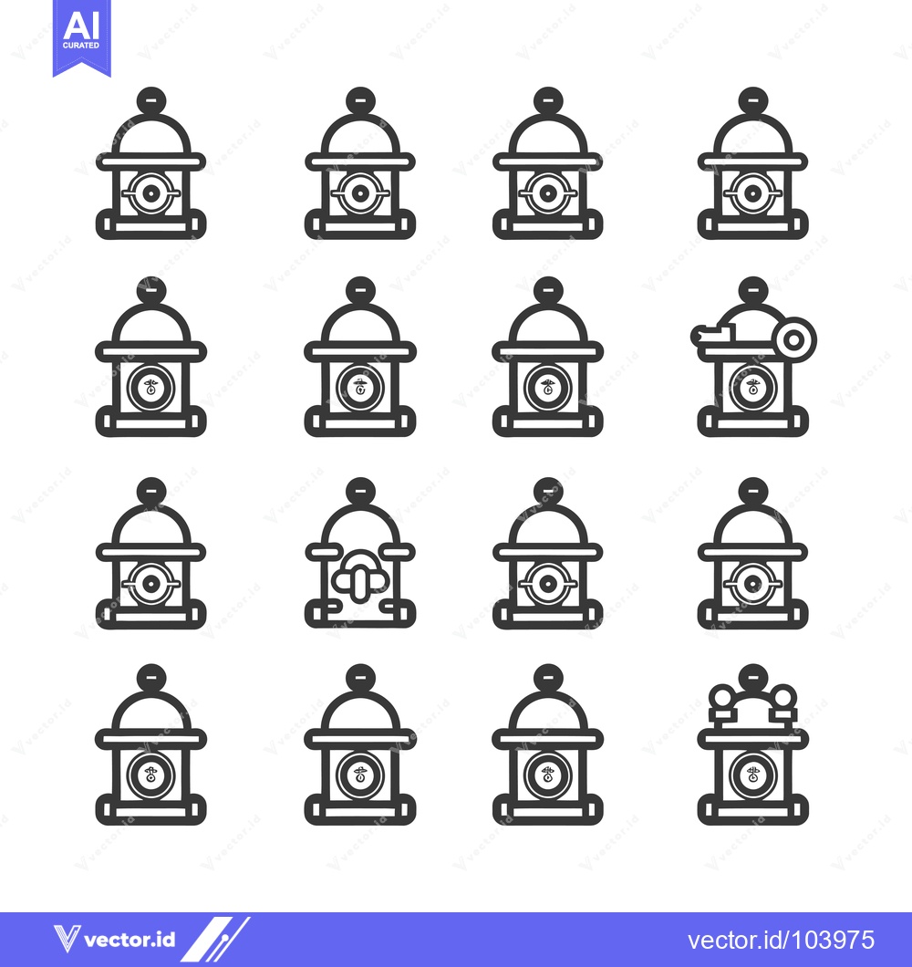 Premium Vector of Sixteen Variations of a Traditional Japanese Clock Icon