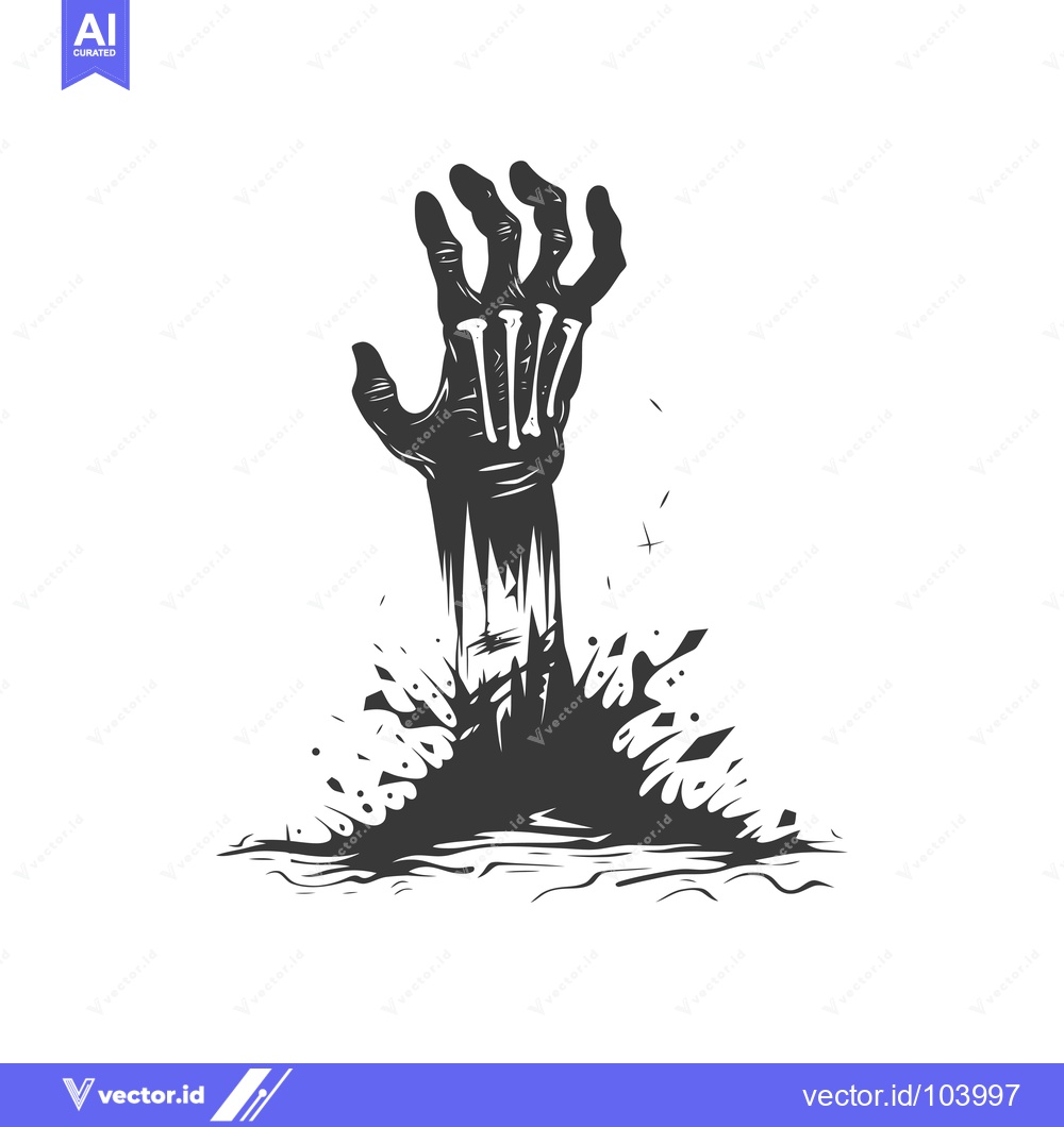 Premium Vector dari Skeletal Hand Reaching From The Depths