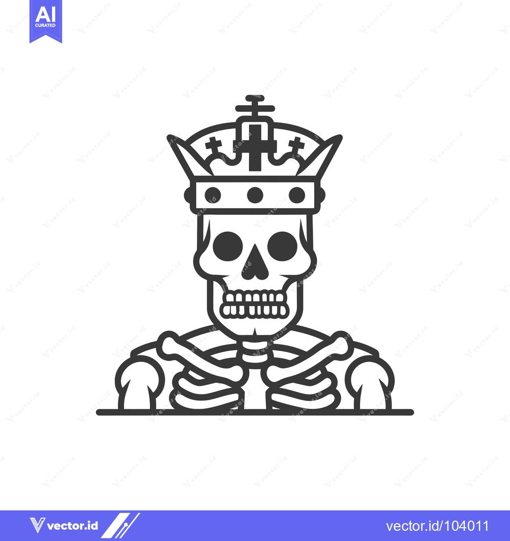 Premium Vector dari Skeleton King Wearing a Crown