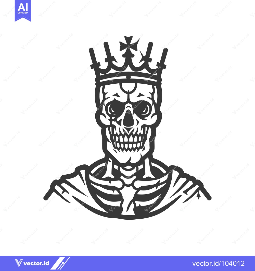Premium Vector dari Skeleton King Wearing Crown and Robe