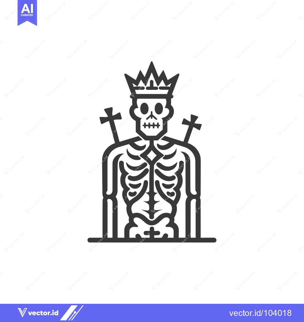 Premium Vector dari Skeleton King With Crown and Swords