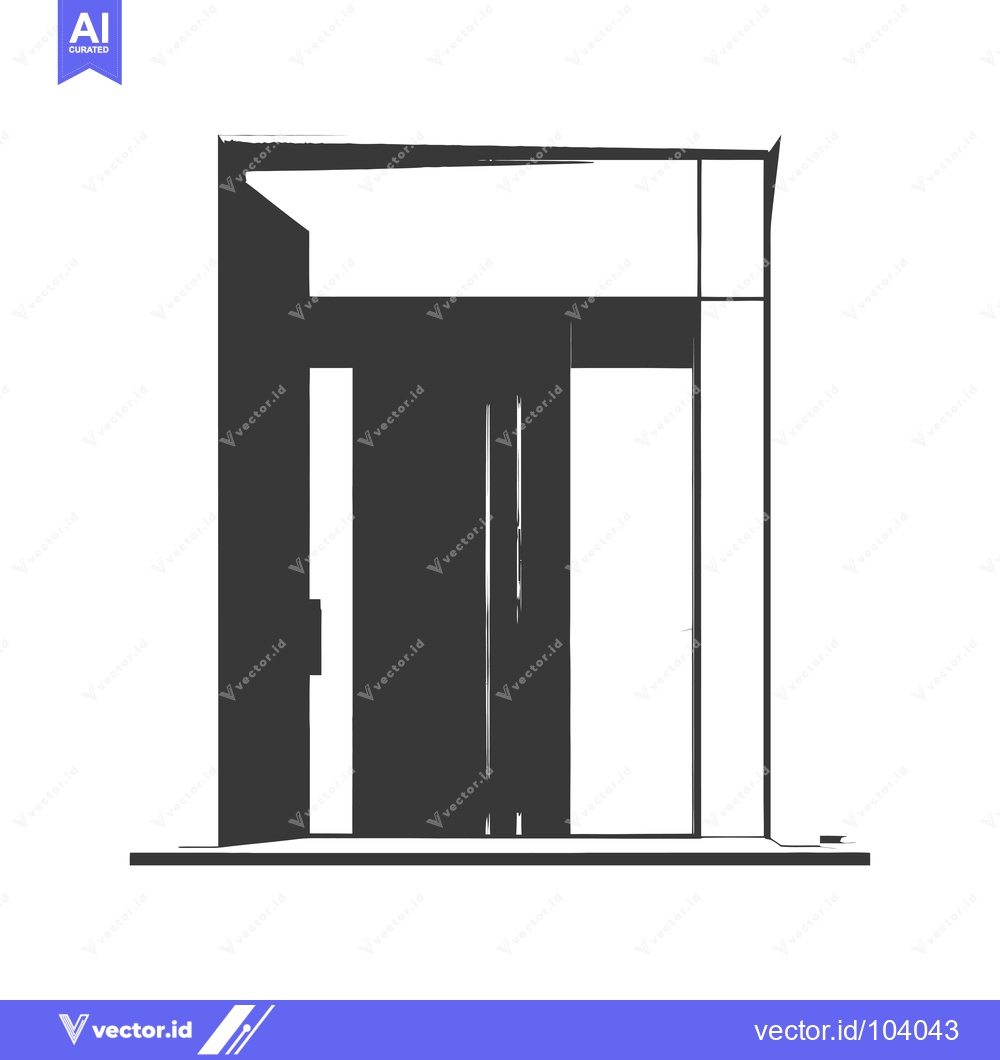 Premium Vector dari Sketch of a Doorway with Double Doors