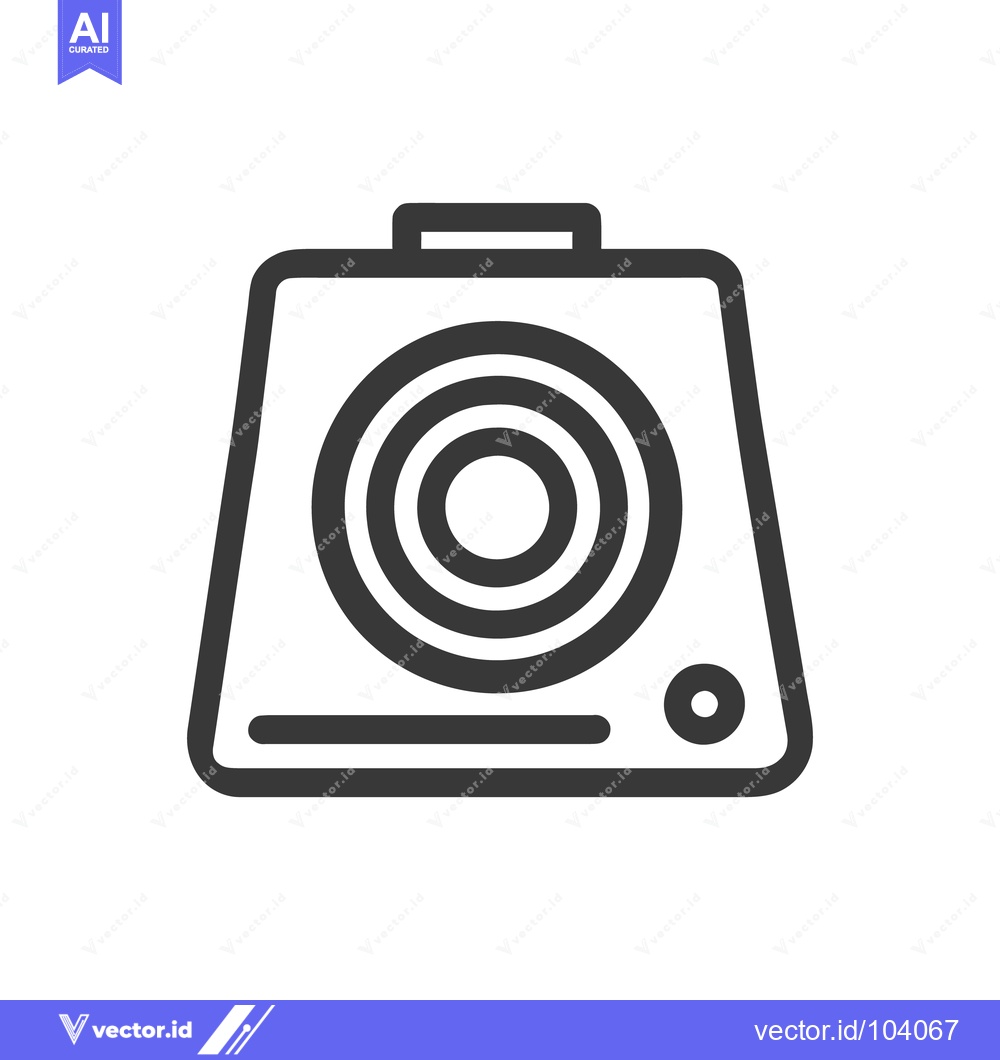 Premium Vector dari Minimalist Speaker Icon: Trapezoid Shape with Concentric Circles and B