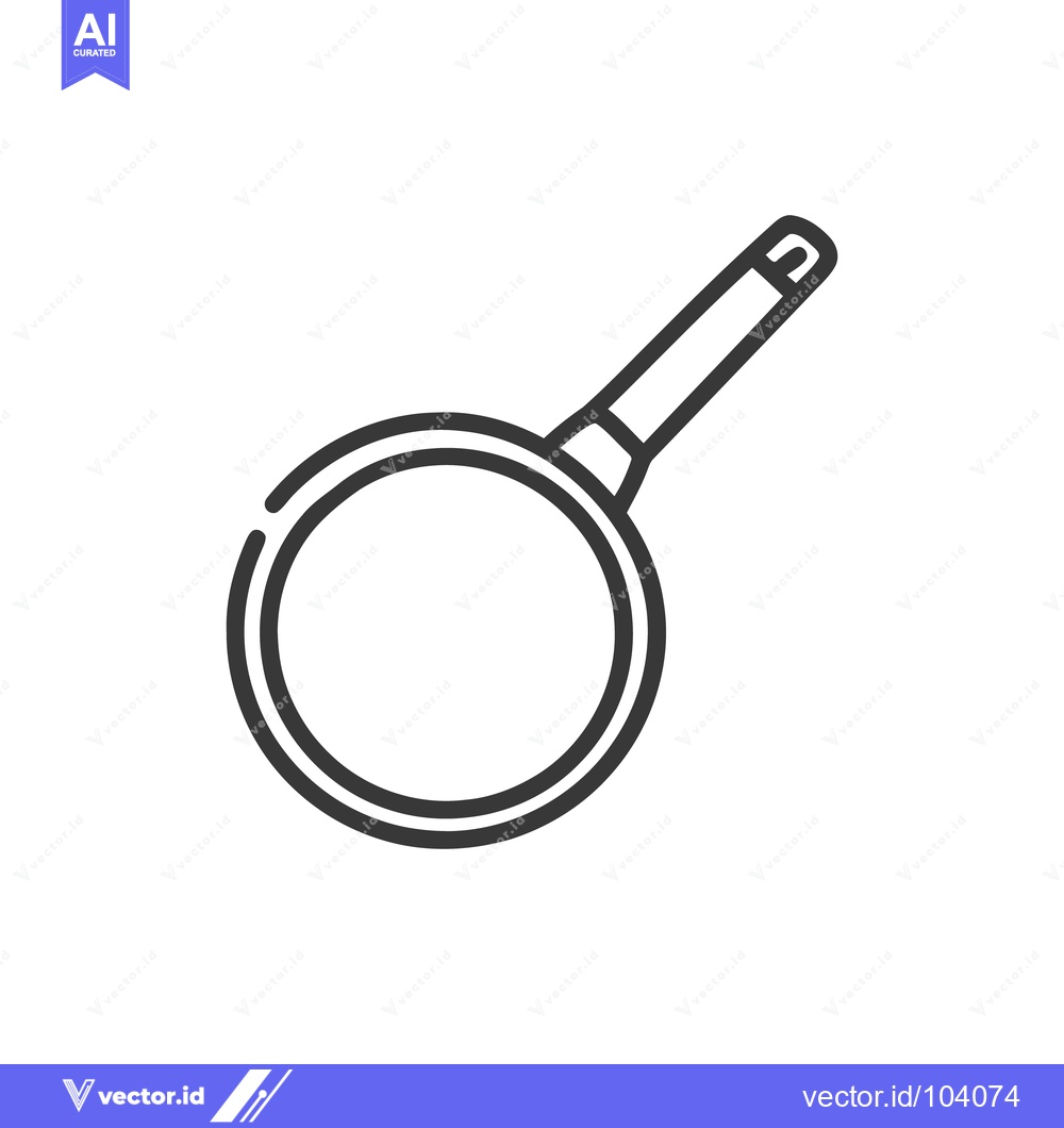 Premium Vector dari Minimalist Frying Pan Icon: Clean Line Art for Culinary Design Project