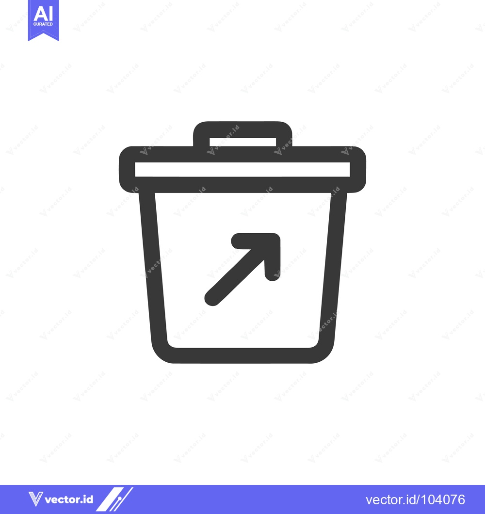 Premium Vector dari Upload Icon in Trash Can: Data Transfer Symbol