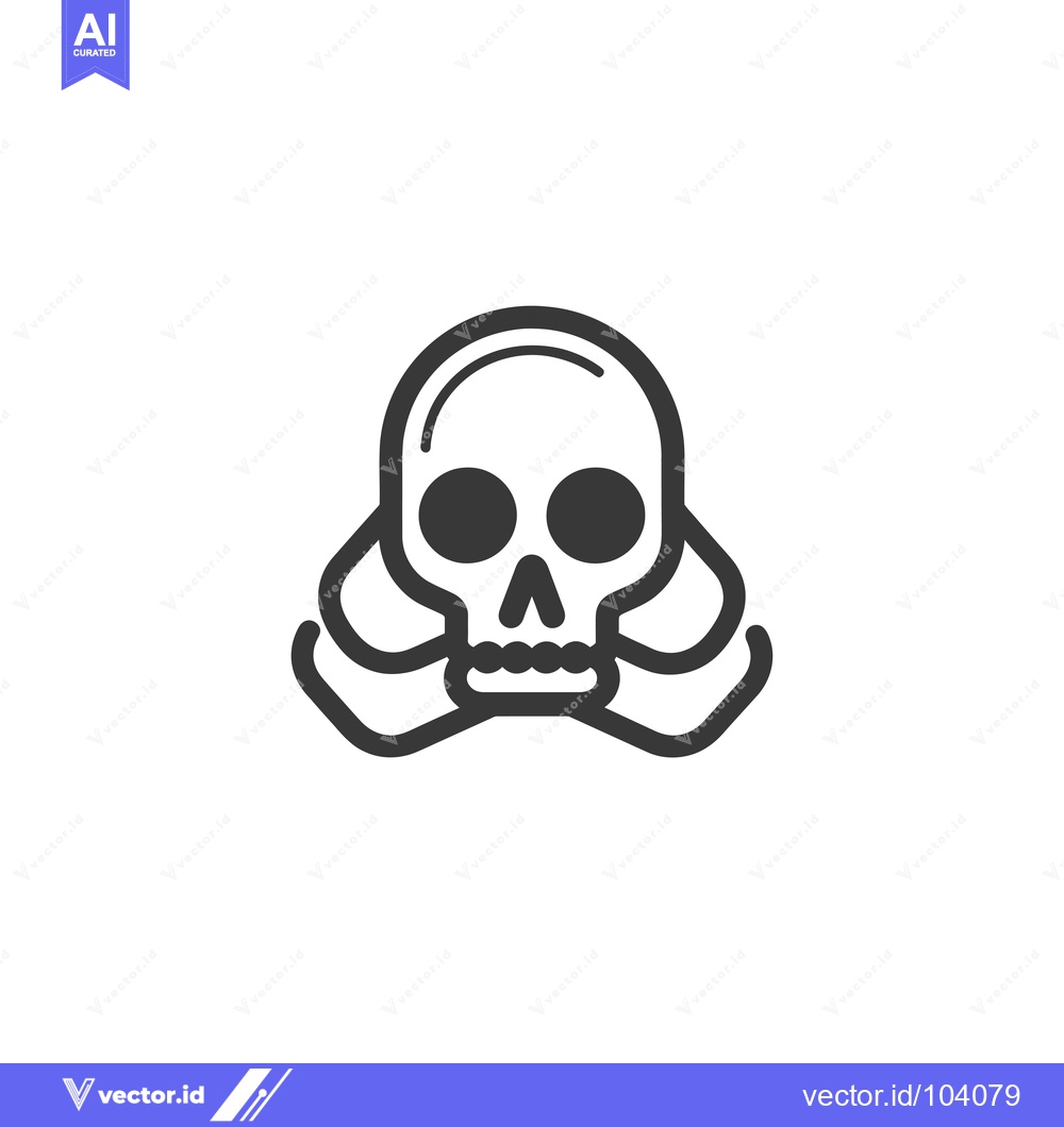 Premium Vector dari Skull and Crossbones Icon in Black and White