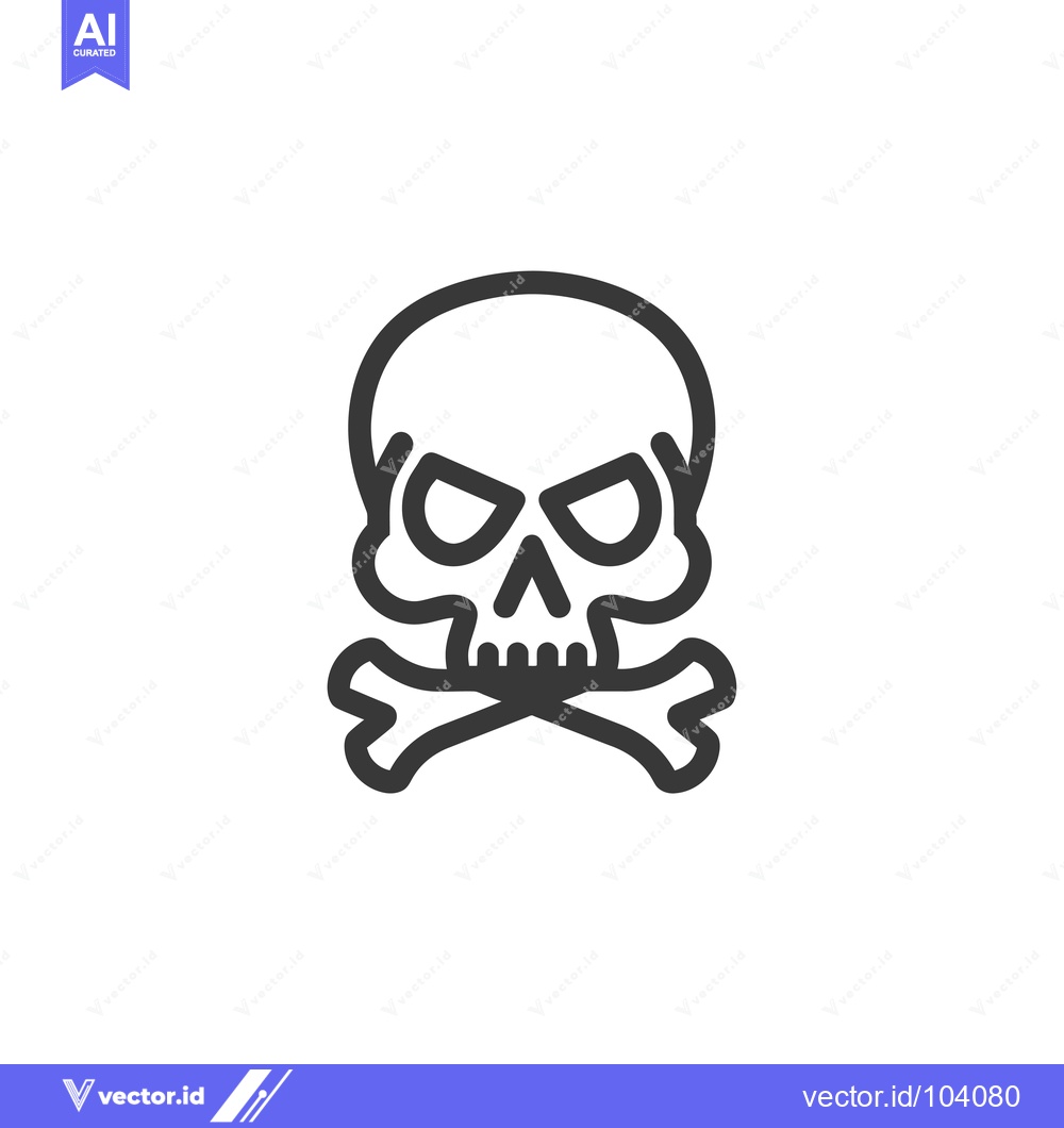 Premium Vector of Skull and Crossbones Icon Line Style