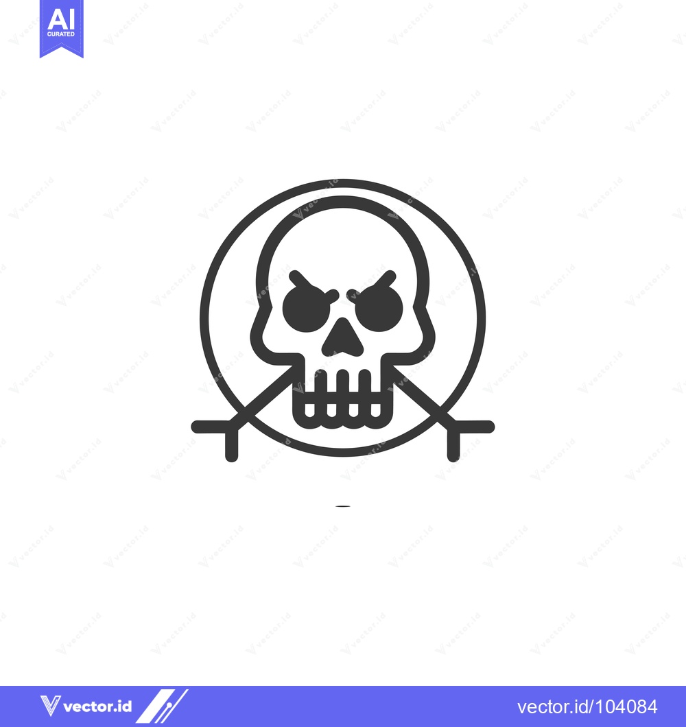 Premium Vector dari Skull and Crossbones Symbol in a Circle