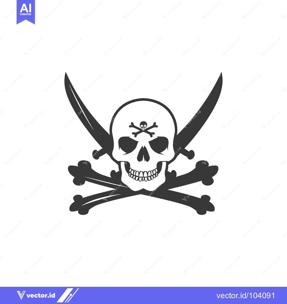 Premium Vector of Skull and Crossbones with Swords