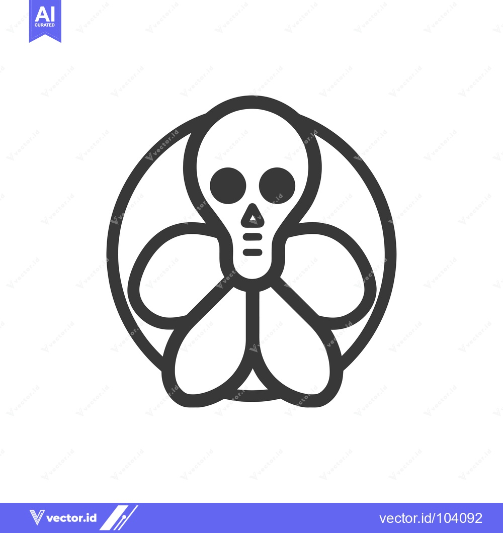 Premium Vector dari Skull and Flower Design with Circle Frame