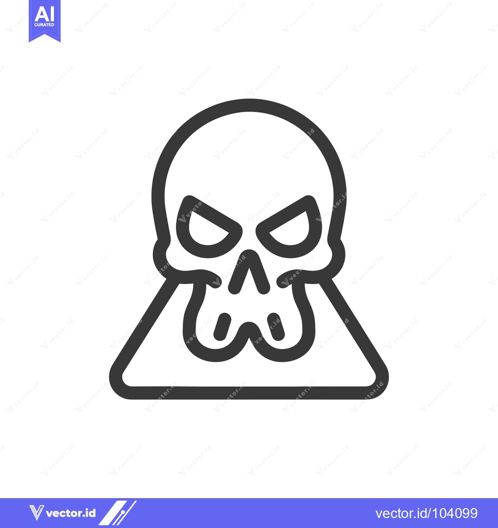 Premium Vector dari Skull Icon With Triangular Base